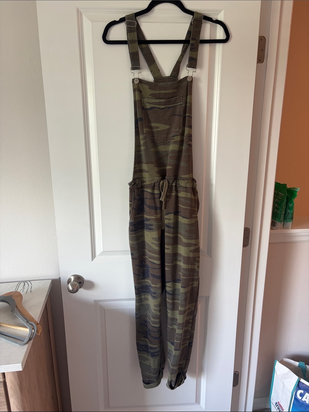 Camo Utility Jumpsuit with Drawstring Waist - Olive Camo
